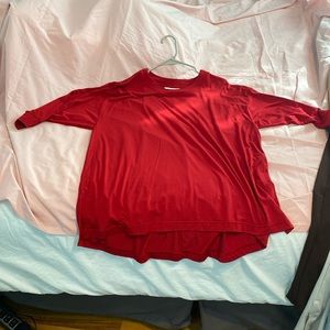 Red Athleta crop sleeve top